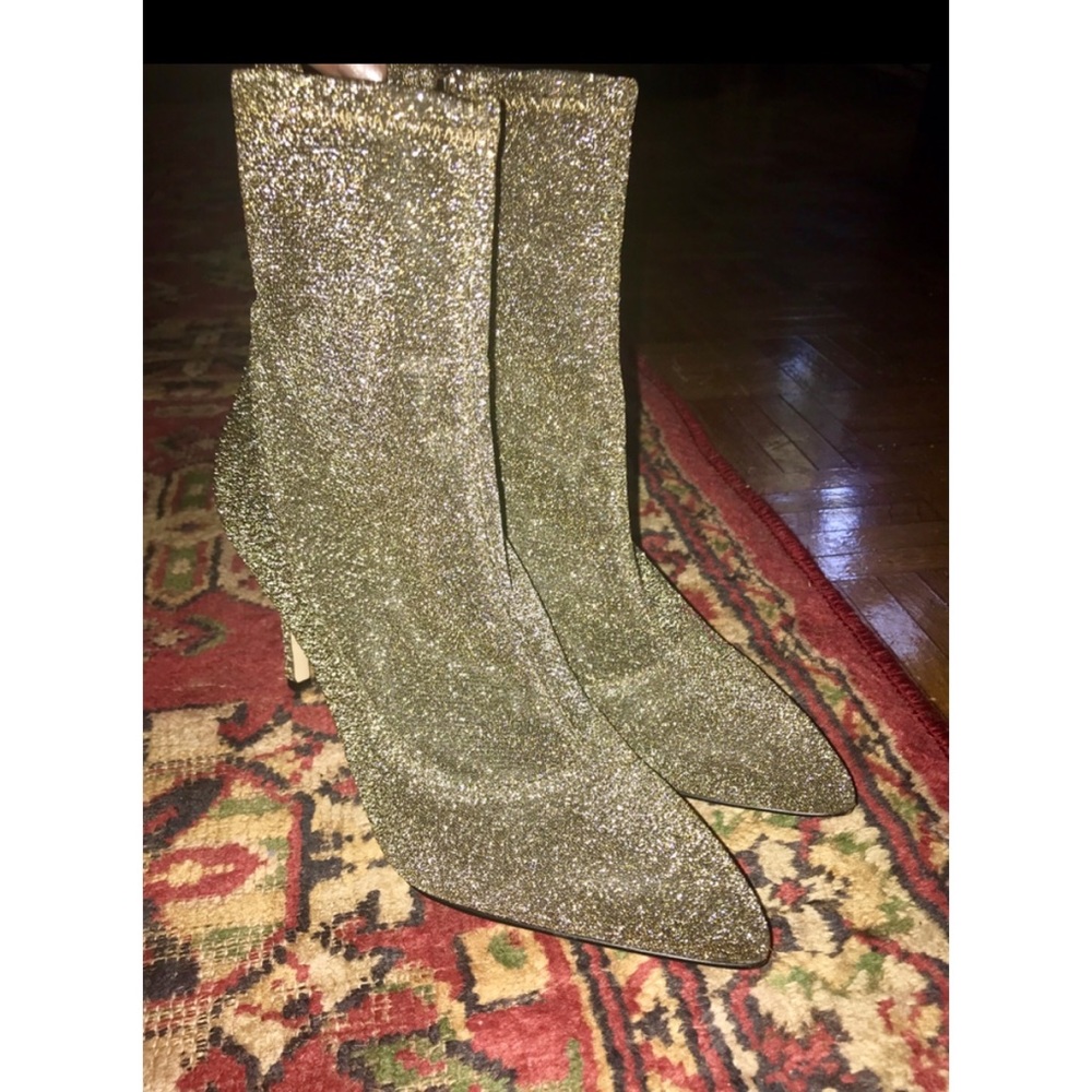 Sam Edelman Sparkle Booties, Stretchy Zip-Up, Gold